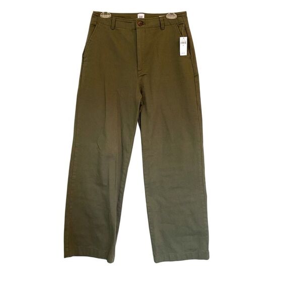GAP Olive Green High Waist Straight Leg Cargo Utility Pants Size 6 – Trendy - Picture 2 of 7
